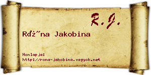 Róna Jakobina névjegykártya